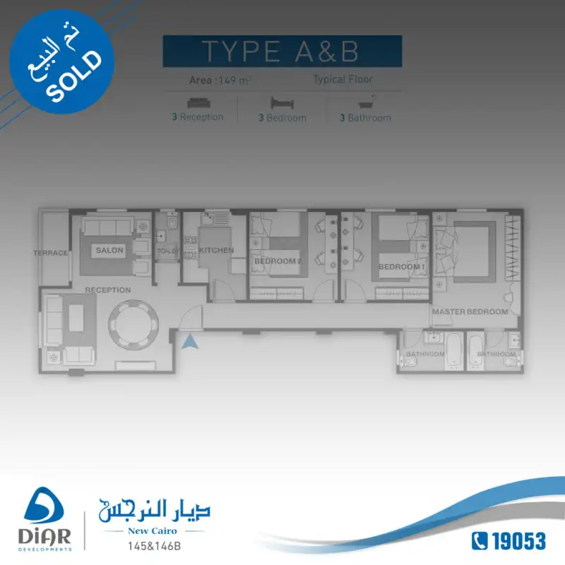 Type A - Typical Floor 149m2