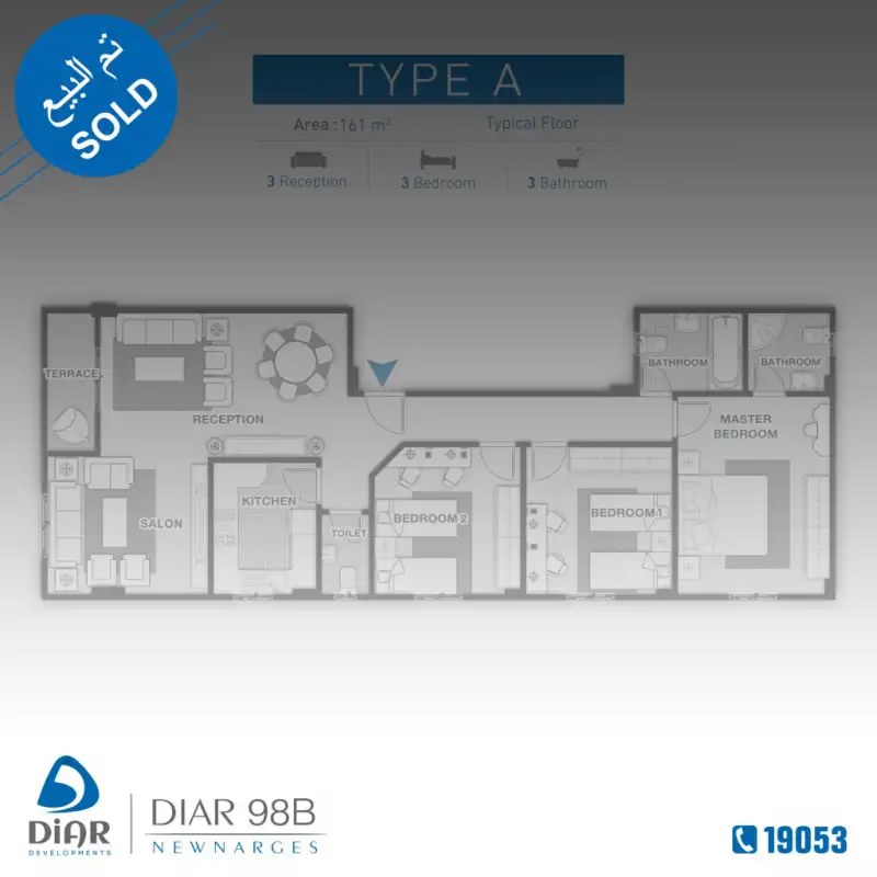 Type A - Typical Floor 161m2