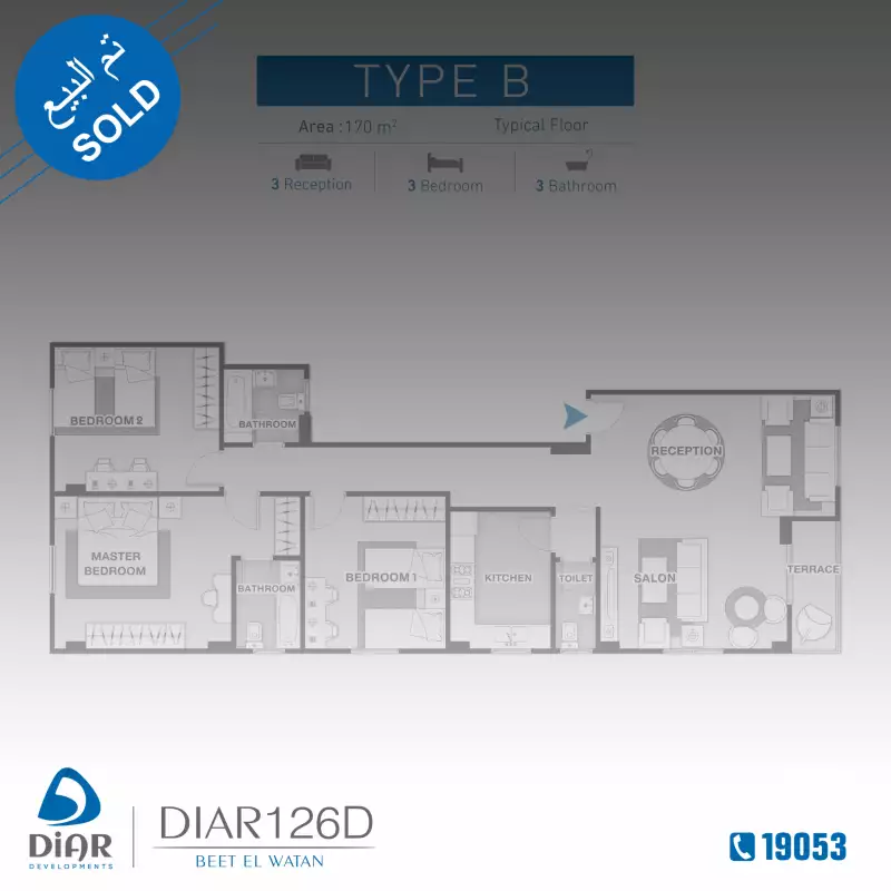 Type B - Typical Floor 170m2