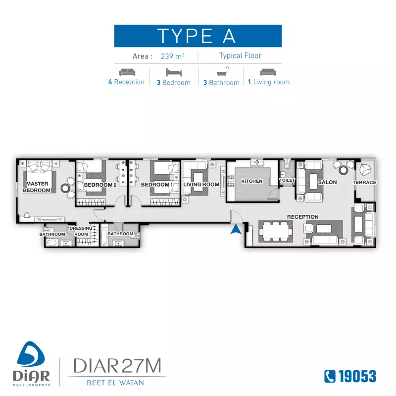 Type A - Typical Floor 239m2