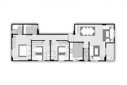 Type B - Typical Floor 165m2 Type B - Typical Floor 165m2