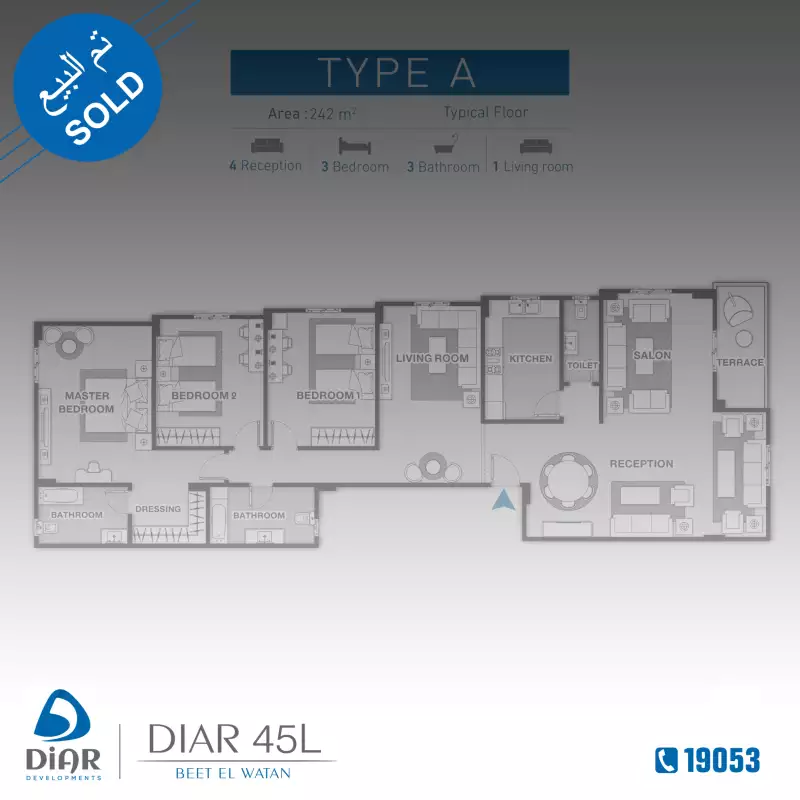 Type A - Typical Floor 223m2