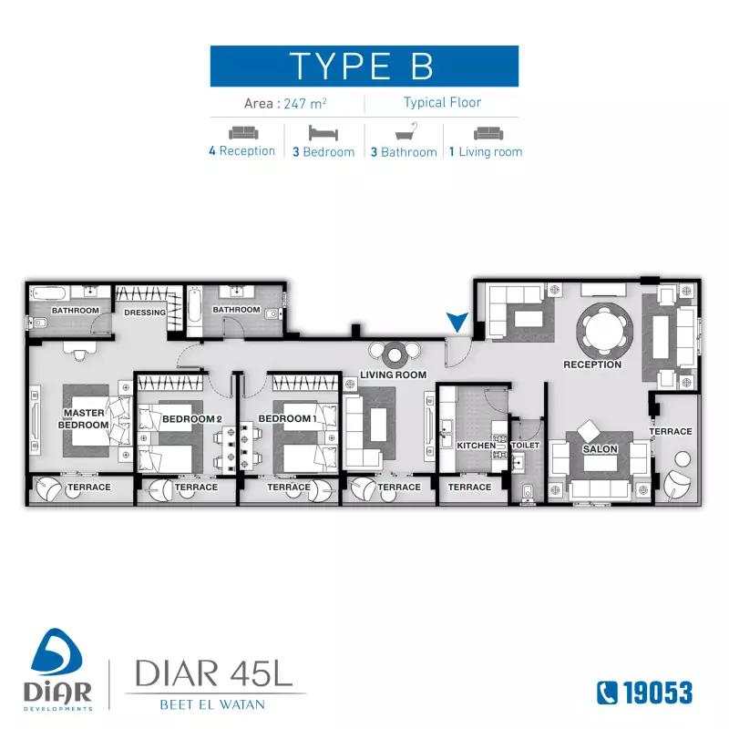 Type B - Typical Floor 247m2
