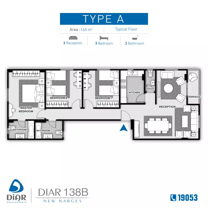 Type A - Typical Floor 165m2