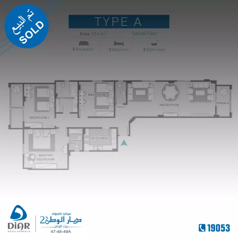 Type A_Typical Floor 214 M2 Type A_Typical Floor 214 M2