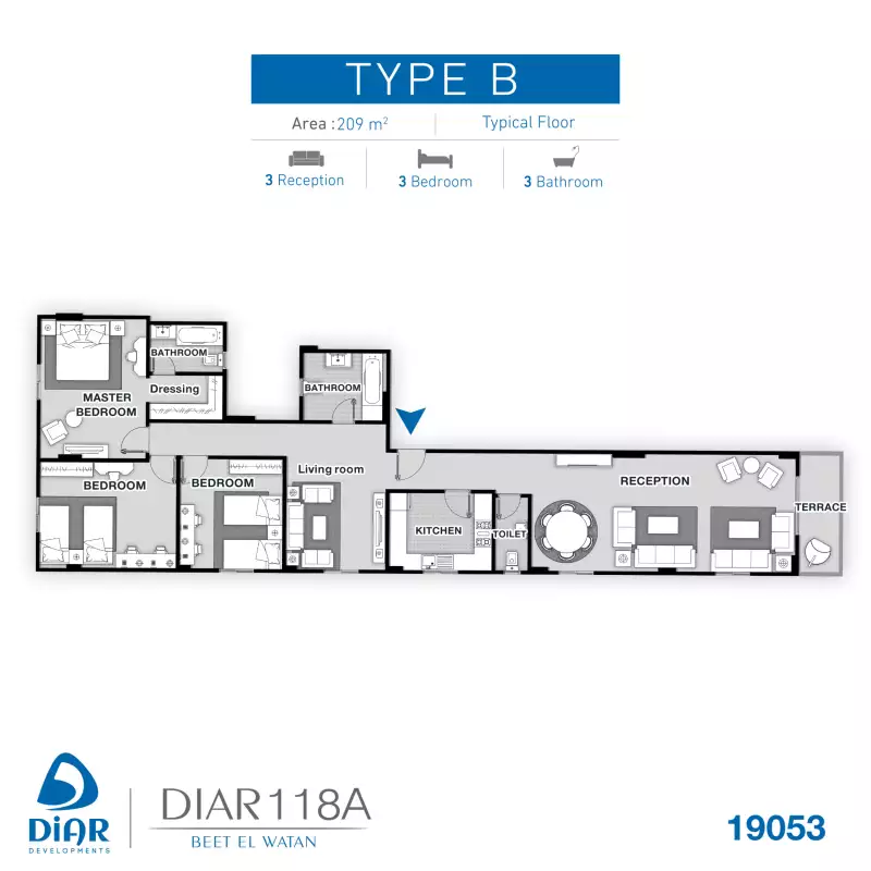 Typical Floor 209 M2 -Type B Typical Floor 209 M2 -Type B