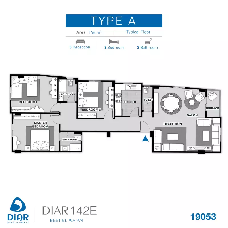 Typical Floor 166 M2 -Type A Typical Floor 166 M2 -Type A