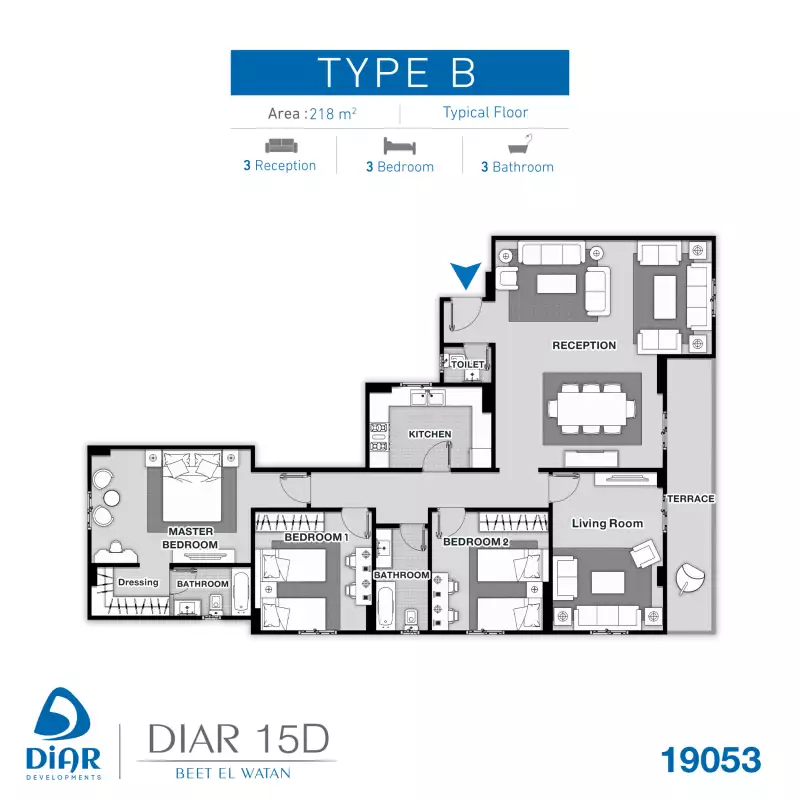 Typical Floor 219 M2 -Type B